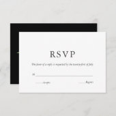 Elegant Wit Zwart Modern Monogram Geschilderd RSVP (Voorkant / Achterkant)