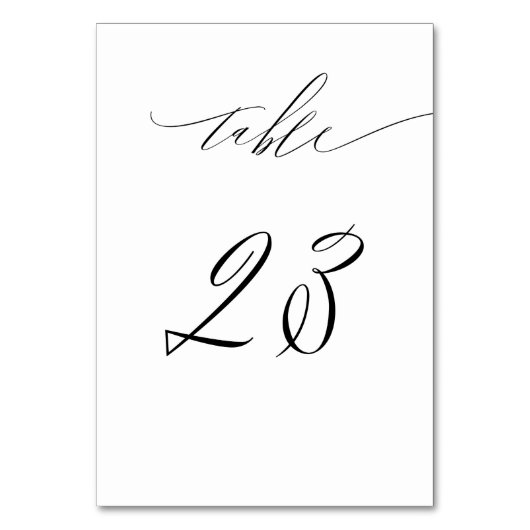 Elegant Wit Zwart Modern Script 23 Bruiloft Kaart (Voorkant)