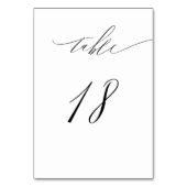 Elegant Wit Zwart Modern Script No 18 Bruiloft Kaart (Achterkant)