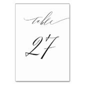 Elegant Wit Zwart Modern Script No 27 Bruiloft Kaart (Achterkant)