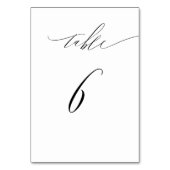 Elegant Wit Zwart Modern Script No 6 Bruiloft Kaart (Voorkant)