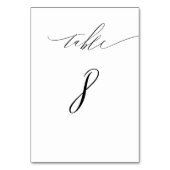 Elegant Wit Zwart Modern Script No 8 Bruiloft Kaart (Achterkant)