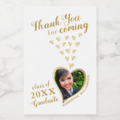 Elegant witgoud Bedankt 2025 Afstuderen gunst Wijn Etiket (Enkel label)