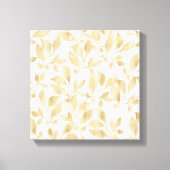 Elegant witgoud bladeren groen botanisch canvas afdruk (Voorkant)
