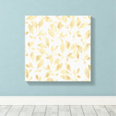 Elegant witgoud bladeren groen botanisch canvas afdruk (Insitu (Houten vloer))