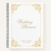 Elegant witgoud  moslim bruiloft planner notitieboek (Voorkant)