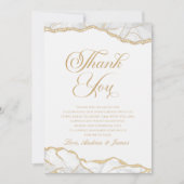 Elegant witgouden agaten jubileumfeest bedankkaart (Voorkant)