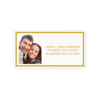 Elegant witgouden minimal retouradres etiket