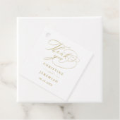 Elegant witgouden script minimalistische bruiloft bedankjes labels (In situ)