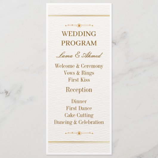 Elegant Witgouden Trouwprogramma | Luxe Trouwen Programma (Voorkant)