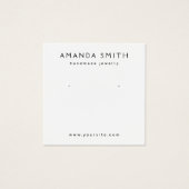 Elegant witte aangepaste logo-oorenkaart vierkante visitekaartjes (Voorkant)