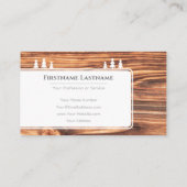 Elegant witte bomen op houtwaren met bruin hout visitekaartje (Achterkant)