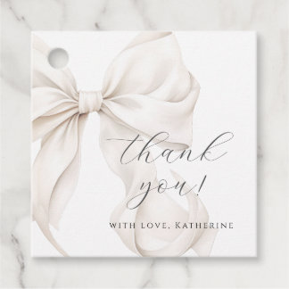 Elegant witte boog Baby shower Bedankjes Labels