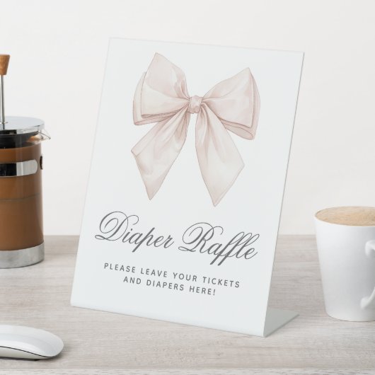 Elegant Witte Boog Baby shower Luier Raffle Teken Reclamebord Met Voetstuk (Insitu)