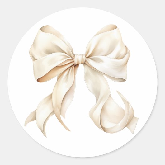 Elegant witte boog Baby shower Ronde Sticker (Voorkant)