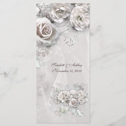 Elegant witte bruiloft menu (Achterkant)