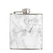 Elegant witte en grijze smelttextuur heupfles (Voorkant)