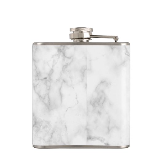 Elegant witte en grijze smelttextuur heupfles (Achterkant)