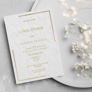 Elegant witte goudflorale kant Linens Shower Kaart