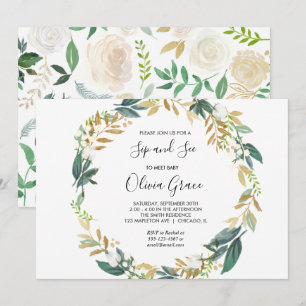 Elegant witte goudsip en zie kaart