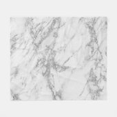 Elegant witte grijze zilverglittermarmer fleece deken (Voorkant (Horizontaal))