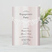 Elegant witte kant bloemenVerloving Kaart (Staand voorkant)