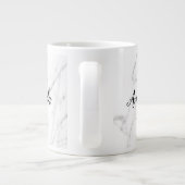 Elegant witte marmer monogram groot formaat extra grote beker (Achterkant)