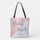 Elegant witte marmer & roos goudbruidsbruidster draagtas (Achterkant)