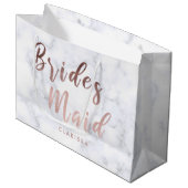 Elegant witte marmer & roos goudbruidsbruidster groot cadeauzakje (Voorkant Gekanteld)