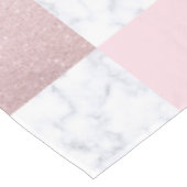 Elegant witte marmer & roos goudglitter, ingecheck tafelkleed (Gekanteld)