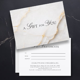Elegant Witte Marmeren Cadeaucertificaat