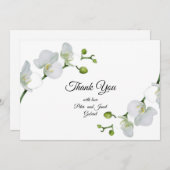 Elegant witte orchideeën bedankkaart (Voorkant / Achterkant)