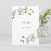 Elegant witte orchideeën bedankkaart (Staand voorkant)