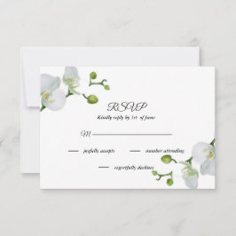 Elegant witte orchideeën RSVP-kaart RSVP Kaartje