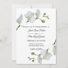 Elegant witte orchideeën Weddenschap Kaart