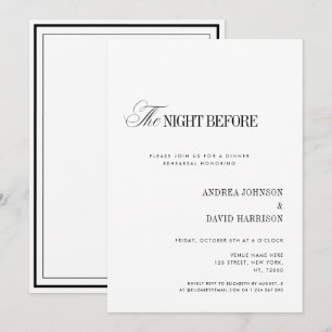 Elegant Witte Proefbruiloftdiner Kaart