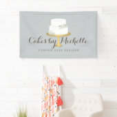 Elegant witte rok met Florals Cake Decorting Spandoek (Insitu)