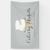 Elegant witte rok met Florals Cake Decorting Spandoek (Verticaal)