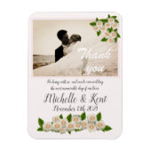 Elegant witte rozen Dank u Flexible Magnet Magneet (Verticaal)