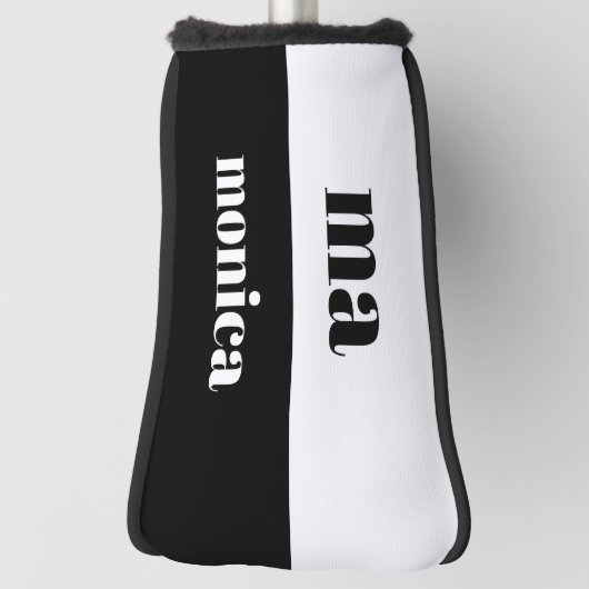 Elegant & witte script monogram initiaal golfheadcover (Draai 90)