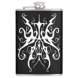 Elegant Witte Stam Masker Abstract Design Heupfles