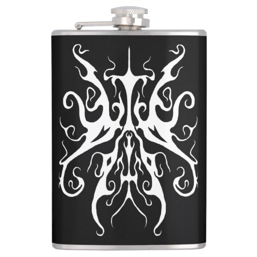 Elegant Witte Stam Masker Abstract Design Heupfles (Voorkant)