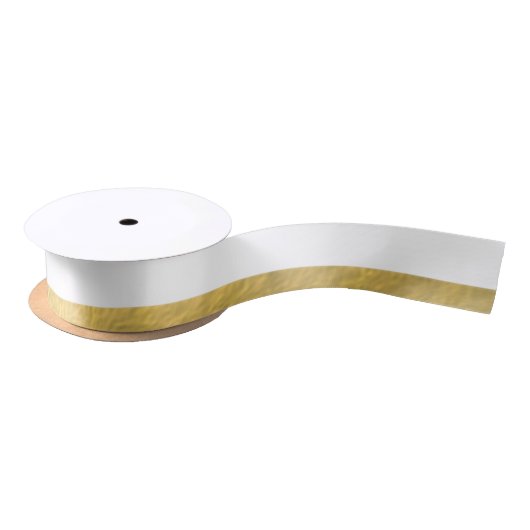 Elegant witte strips Gold Foil bedrukt Lint (Spoel)