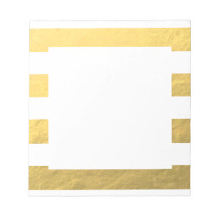 Elegant witte strips Gold Foil bedrukt Notitieblok
