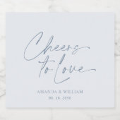 Elegant Witte Trouw Champagne Fleslabel Sparkling Wijnetiket (Enkel label)