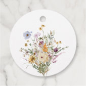 Elegant witte wilde bloem Baby shower Dank u Bedankjes Labels (Achterkant)