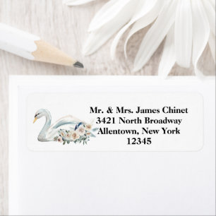 Elegant Witte Zwaan Adres Etiket