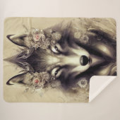 Elegant Wolf Sherpa Blanket Sherpa Deken (Voorkant (horizontaal))