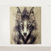 Elegant Wolf Tapestry Wandkleed (Voorkant)