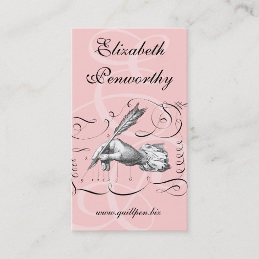 Elegant Woman Writer's Visitekaartje Pen in hand (Voorkant)